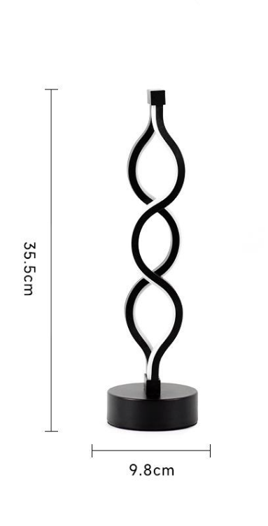 Twisted Spiral LED Table Lamp – Modern Touch-Control Desk Light for Bedroom, Living Room & Café Decor (Black) - Image 7