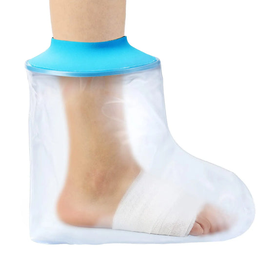 Foot Waterproof Shower Sleeve for Adults – Reusable Cast Protector for Ankle, Foot & Toe During Bathing or Water Activities (Blue)
