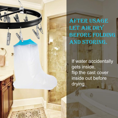 Foot Waterproof Shower Sleeve for Adults – Reusable Cast Protector for Ankle, Foot & Toe During Bathing or Water Activities (Blue) - Image 4