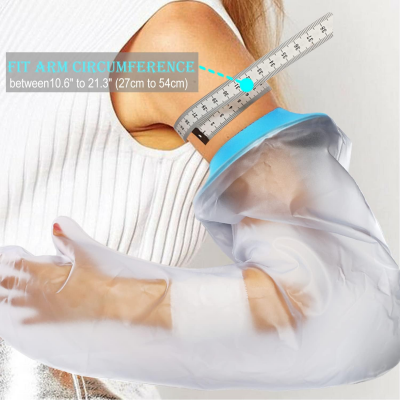 Full Arm Waterproof Shower Sleeve for Adults – Long Cast Protector for Hand, Wrist, Elbow & Forearm During Bathing or Water Activities (Blue) - Image 5