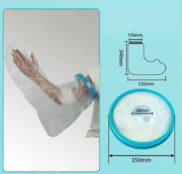 Full Arm Waterproof Shower Sleeve for Kids – Reusable Cast Protector for Hand, Wrist, Elbow & Forearm During Bathing or Water Activities (Blue)  - Image 6