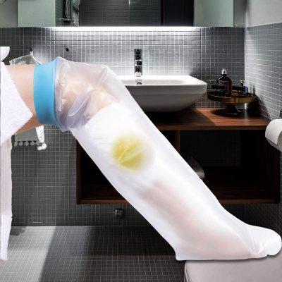 Full Leg Waterproof Shower Sleeve for Adults – Reusable Cast Protector for Foot, Ankle & Lower Leg During Bathing or Water Activities (Blue)  - Image 5