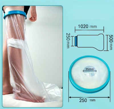 Full Leg Waterproof Shower Sleeve for Adults – Reusable Cast Protector for Foot, Ankle & Lower Leg During Bathing or Water Activities (Blue)  - Image 6