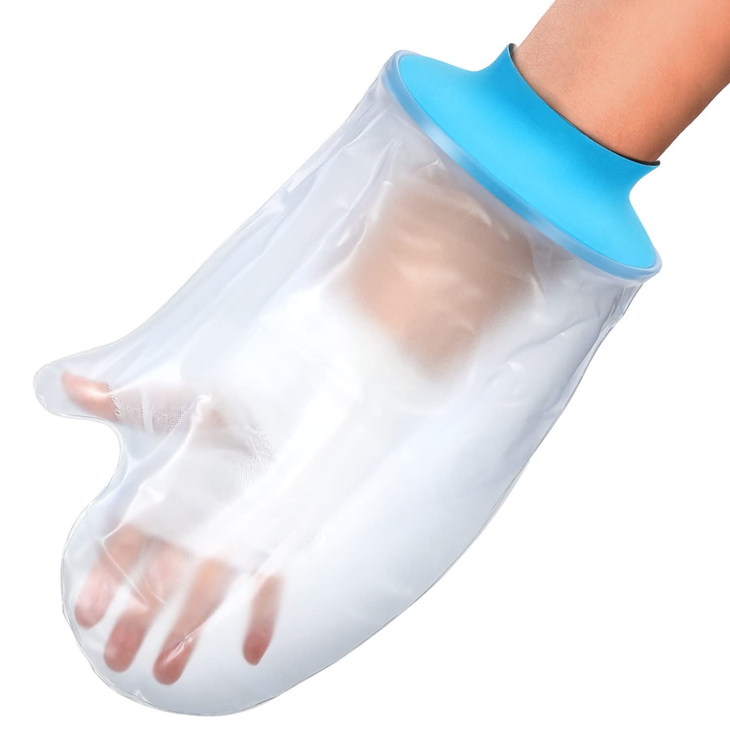 Waterproof Shower Glove for Adults – Reusable Cast & Bandage Protector for Hand, Wrist and Fingers During Bathing or Water Activities (Blue)