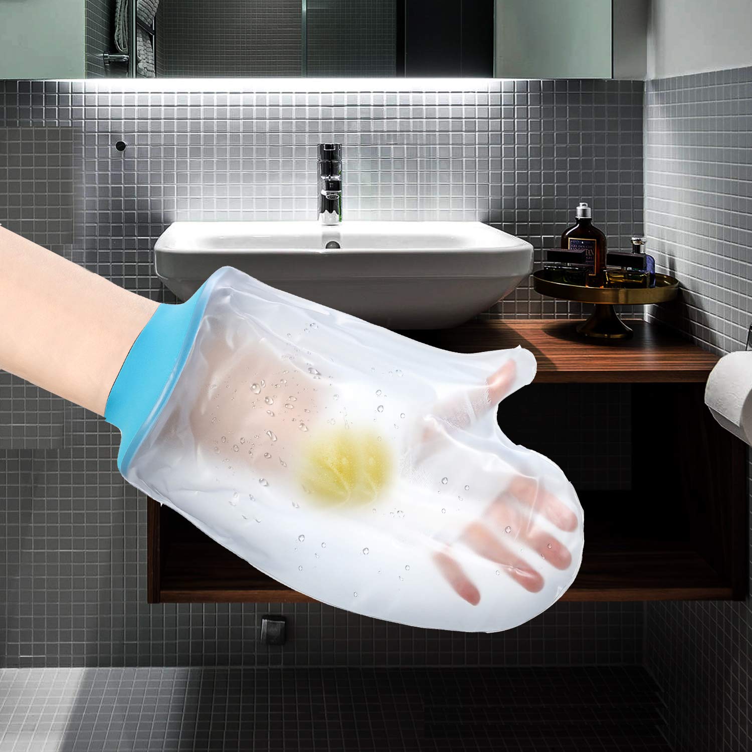 Waterproof Shower Glove for Adults – Reusable Cast & Bandage Protector for Hand, Wrist and Fingers During Bathing or Water Activities (Blue) - Image 5