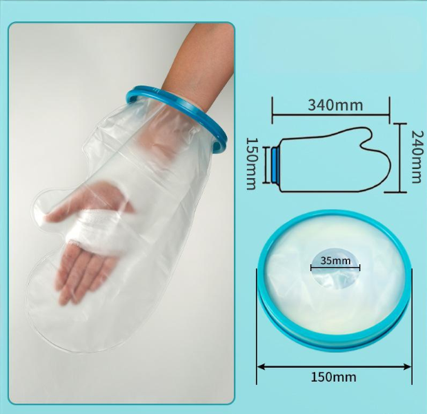 Waterproof Shower Glove for Adults – Reusable Cast & Bandage Protector for Hand, Wrist and Fingers During Bathing or Water Activities (Blue) - Image 6