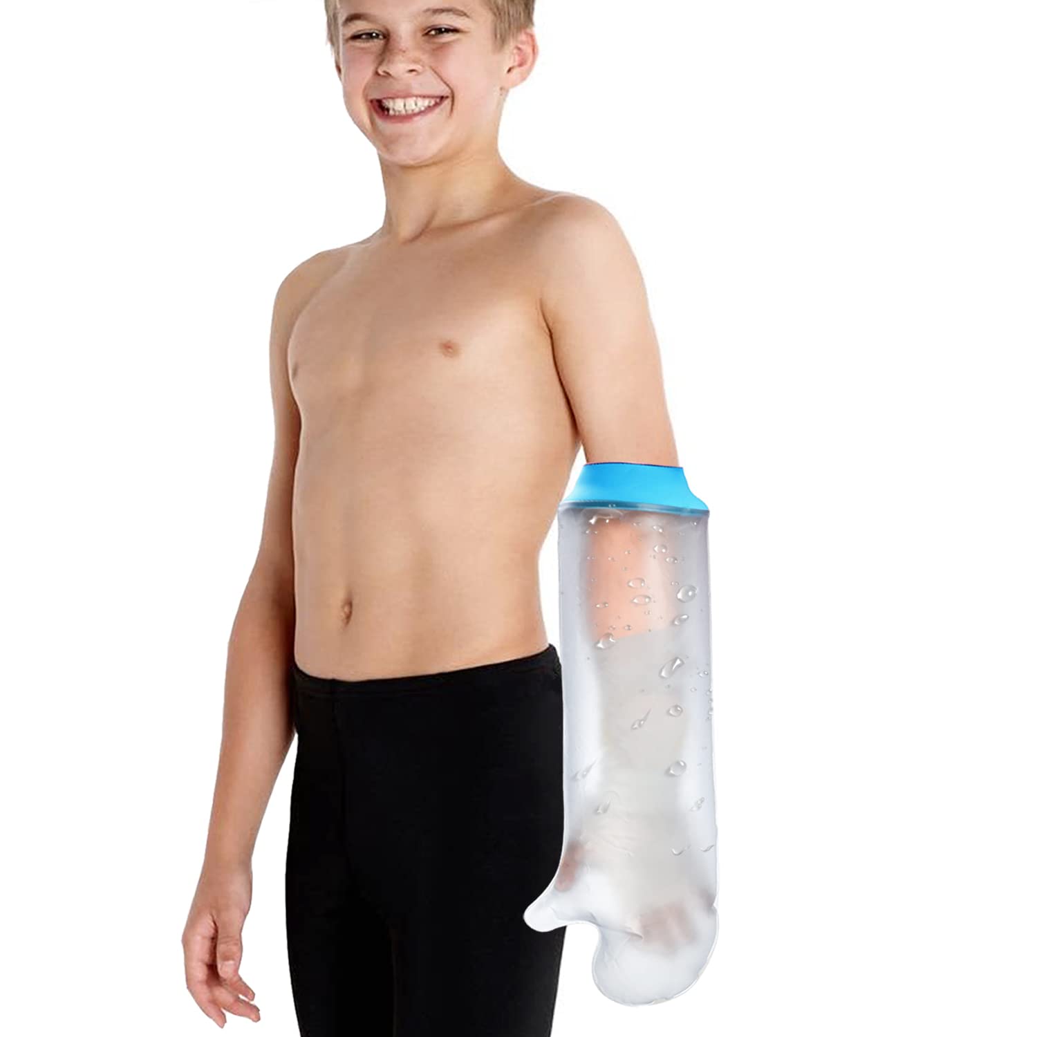 Lower Arm Waterproof Shower Sleeve for Kids – Reusable Cast Protector for Wrist, Forearm & Hand During Bathing or Water Activities (Blue) - Image 5
