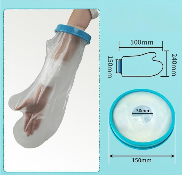 Lower Arm Waterproof Shower Sleeve for Kids – Reusable Cast Protector for Wrist, Forearm & Hand During Bathing or Water Activities (Blue) - Image 6