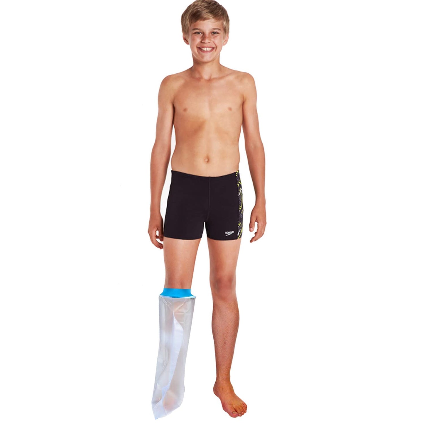 Lower Leg Waterproof Shower Sleeve for Kids – Reusable Cast Protector for Calf, Ankle & Foot During Bathing or Water Activities (Blue) - Image 5