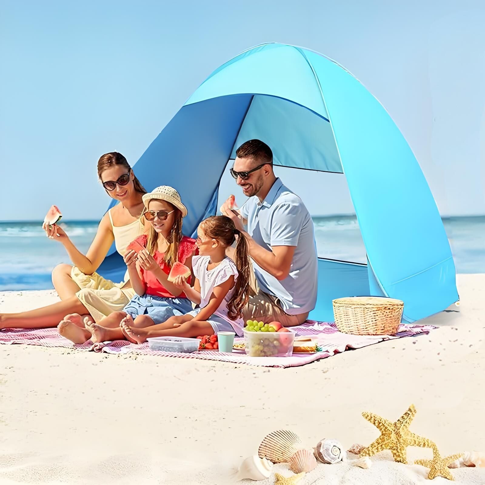 Pop Up Beach Tent: 2-3 Person UPF 50+ Sun Shelter with Carry Bag – Quick-Setup Shade for Beach/Camping(L) - Image 5