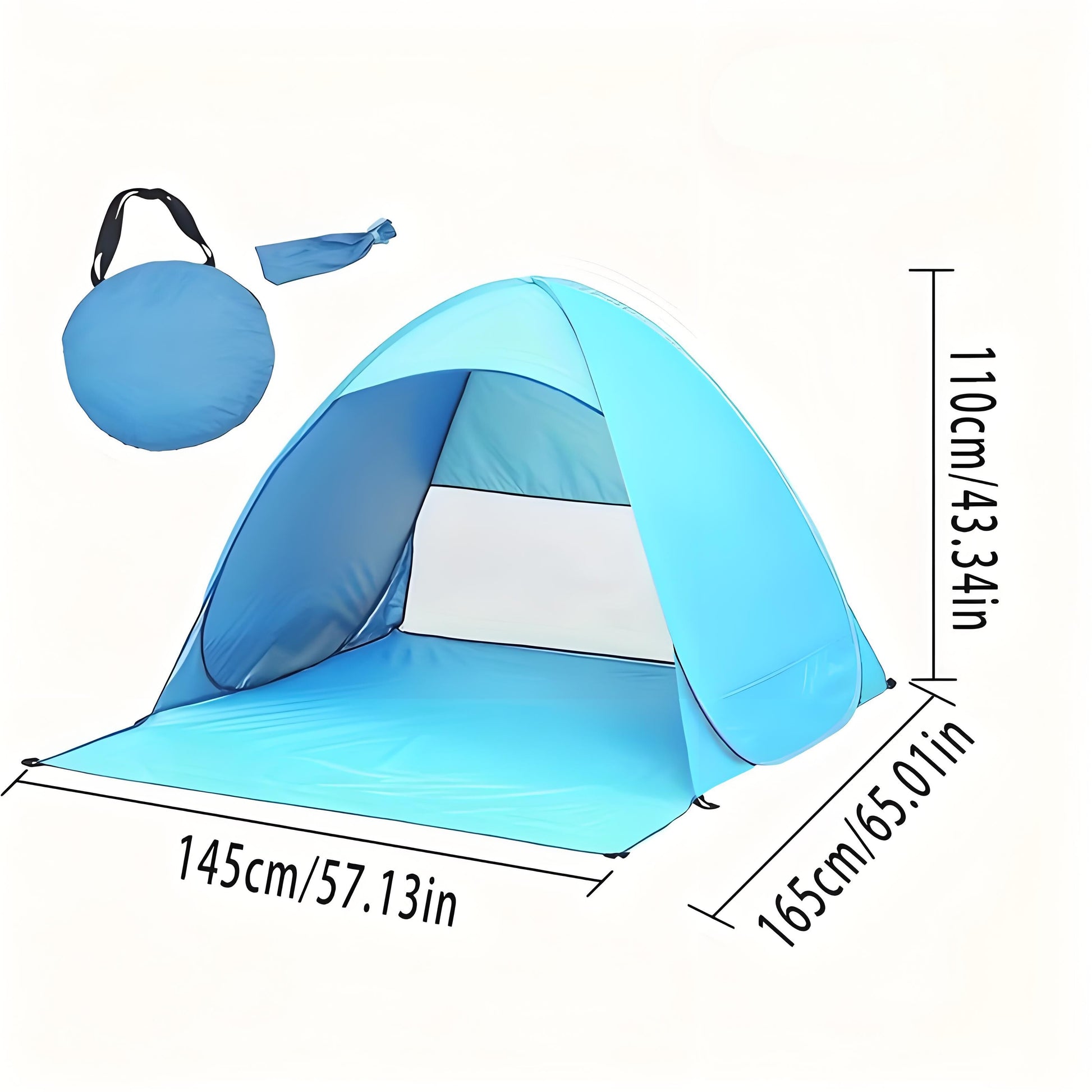 Pop Up Beach Tent: 2-3 Person UPF 50+ Sun Shelter with Carry Bag – Quick-Setup Shade for Beach/Camping(L) - Image 6