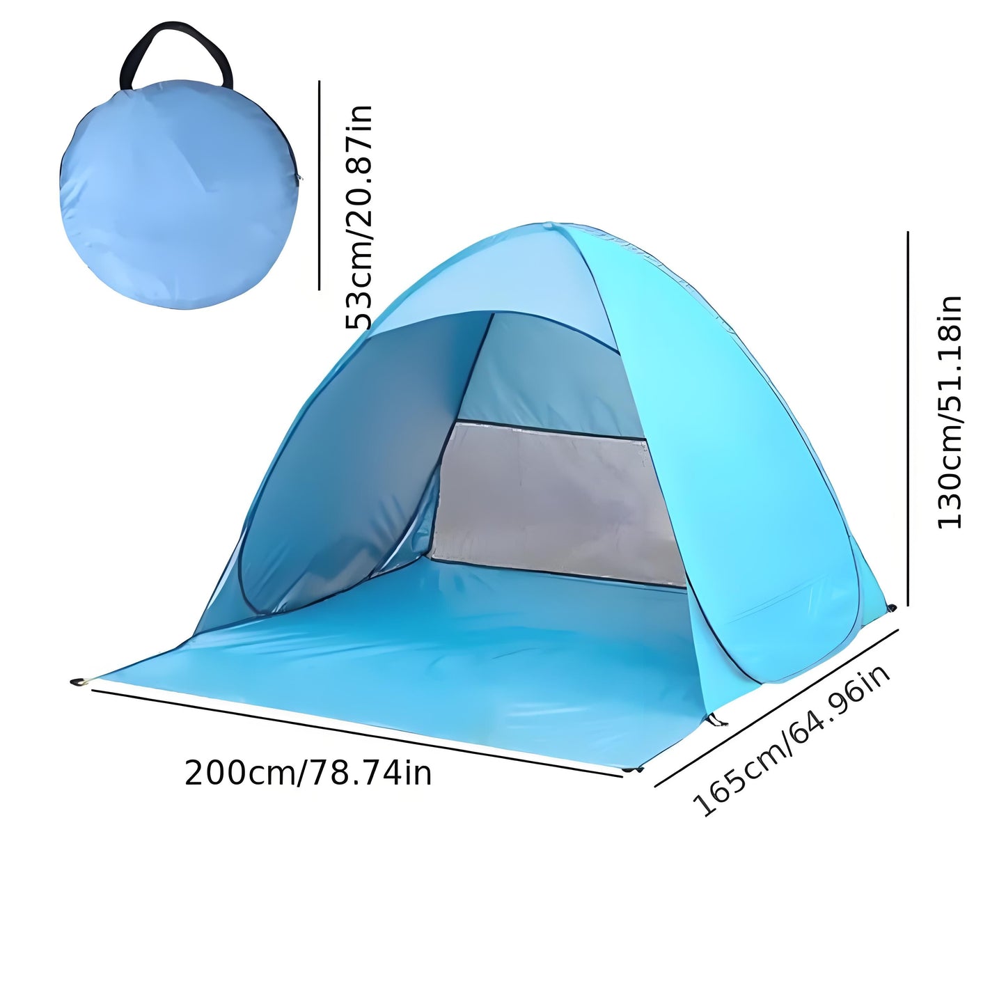 Pop Up Beach Tent: 3-4 Person UPF 50+ Sun Shelter with Carry Bag – Quick-Setup Shade for Beach/Camping(XL) - Image 6