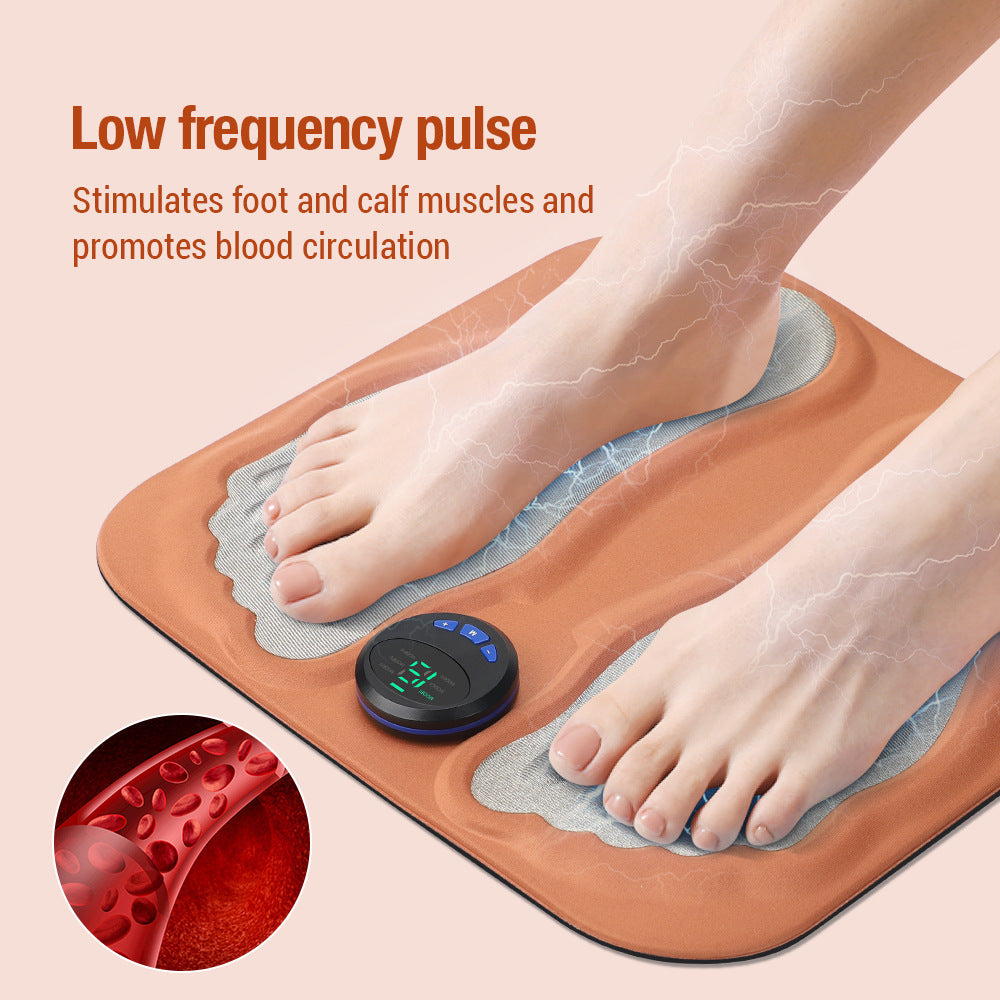 Smart Foot Massage Mat with 6 Modes & 15 Intensity Levels – Rechargeable Pulse Therapy Pad for Relaxation at Home, Office, or Travel (Orange) - Image 2