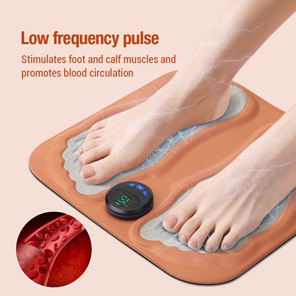 Smart Foot Massage Mat with 6 Modes & 15 Intensity Levels – Rechargeable Pulse Therapy Pad for Relaxation at Home, Office, or Travel (Orange) - Image 2
