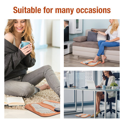 Smart Foot Massage Mat with 6 Modes & 15 Intensity Levels – Rechargeable Pulse Therapy Pad for Relaxation at Home, Office, or Travel (Orange) - Image 5