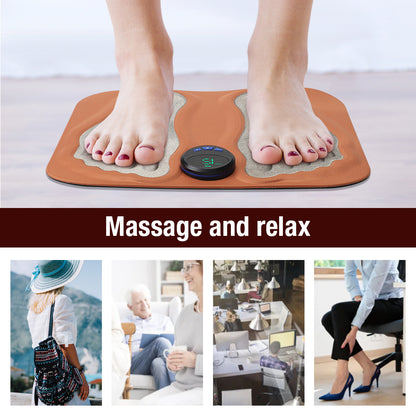 Smart Foot Massage Mat with 6 Modes & 15 Intensity Levels – Rechargeable Pulse Therapy Pad for Relaxation at Home, Office, or Travel (Orange) - Image 6