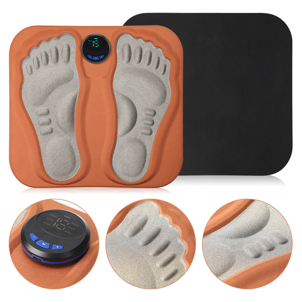 Smart Foot Massage Mat with 6 Modes & 15 Intensity Levels – Rechargeable Pulse Therapy Pad for Relaxation at Home, Office, or Travel (Orange) - Image 8