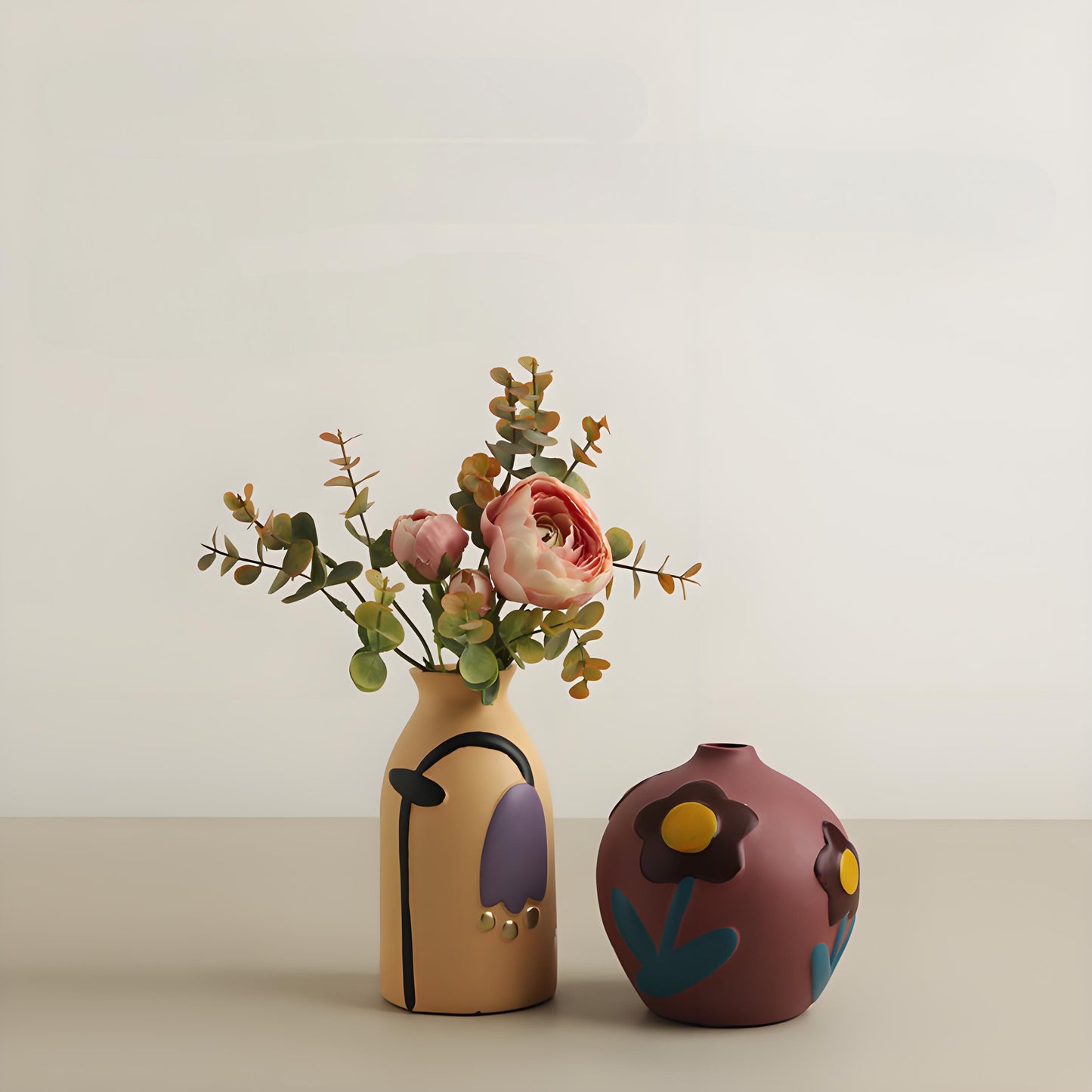 Morandi Painted Ceramic Vase Set (3-Piece) – Modern Home Decor for Flowers | Other Luxury Styles Available in Store - Image 6