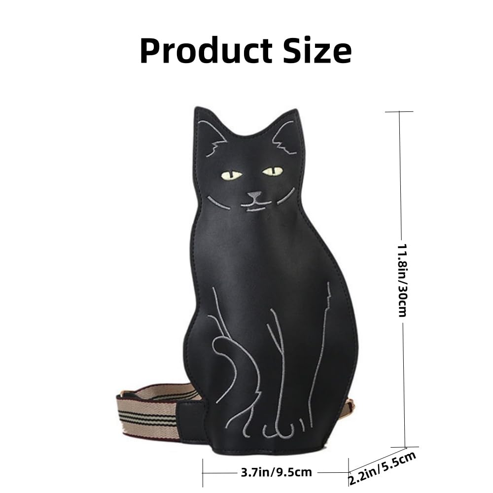 Cute 3D Cat Shape Crossbody Bag – Unisex PU Leather Shoulder Sling Backpack for Women & Men, Fashionable Mini Chest Bag, Trendy Accessory (Black-Puple) - Image 6