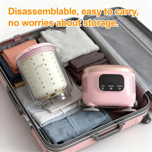 Portable Mini Washing Machine with Spin Dry & UV Sterilization – 3L Capacity, Wash, Rinse, Dehydrate, and Disinfect in One, Ideal for Underwear, Socks, Baby Clothes (Pink) - Image 6