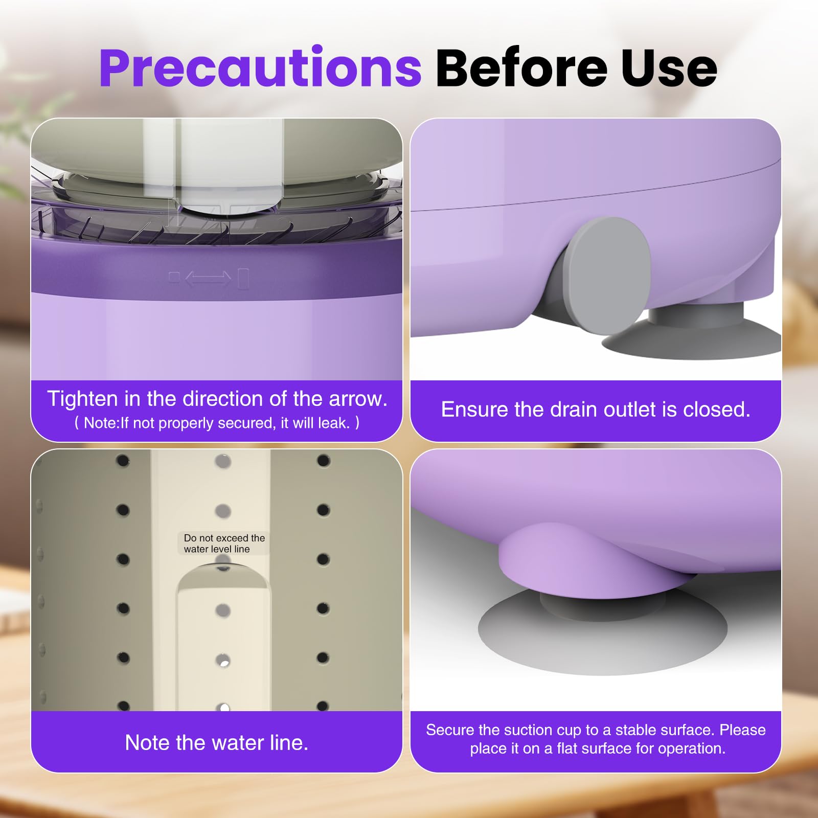 Portable Mini Washing Machine with Spin Dry & UV Sterilization – 3L Capacity, Wash, Rinse, Dehydrate, and Disinfect in One, Ideal for Underwear, Socks, Baby Clothes (Purple) - Image 7