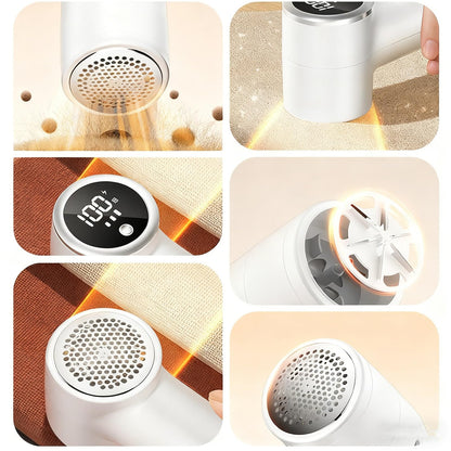 Fabric Shaver with 6 Stainless Steel Blades – USB Rechargeable Lint Remover for Sweaters, Blankets, Carpets & Furniture (White)  - Image 6