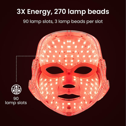 7-Color Facial Light Mask for Home Skincare – Rechargeable LED Beauty Device with 270 LEDs, One-Touch Control & Auto-Timer (White with Rose Gold Trim)   | Other Colors Available in Store - Image 4