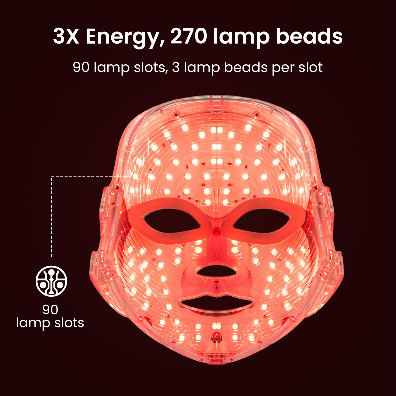 7-Color Facial Light Mask for Home Skincare – Rechargeable LED Beauty Device with 270 LEDs, One-Touch Control & Auto-Timer (Black with Rose Gold Trim)   | Other Colors Available in Store - Image 4