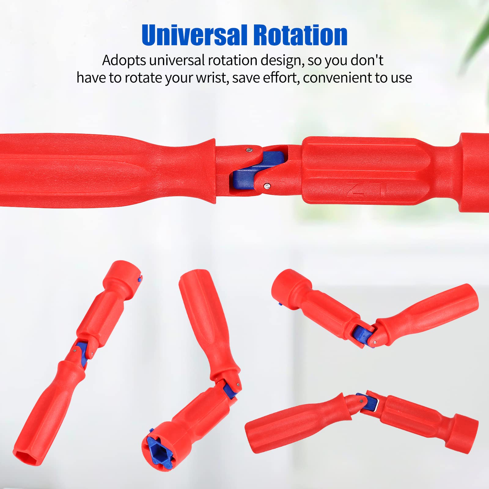 Universal Toilet Seat Installation Wrench – 10/13/17mm Adjustable Bathroom Repair Tool with Rotating Joint, Non-Slip Handle, Compact Design (Red) - Image 5