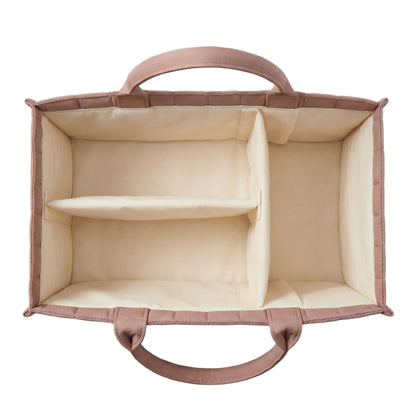 Large Baby Diaper Caddy Organizer – Stylish Storage Basket for Nursery, Changing Table & Travel – Portable Urn for Diapers, Wipes, Toys & Essentials (Pink) - Image 2