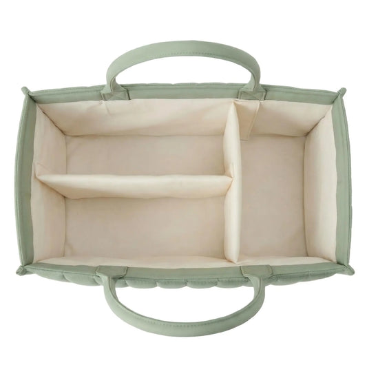 Large Baby Diaper Caddy Organizer – Stylish Storage Basket for Nursery, Changing Table & Travel – Portable Urn for Diapers, Wipes, Toys & Essentials (Green) - Image 2