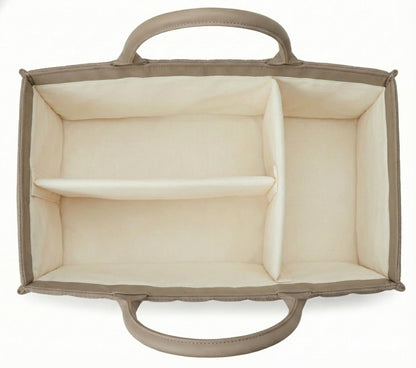 Large Baby Diaper Caddy Organizer – Stylish Storage Basket for Nursery, Changing Table & Travel – Portable Urn for Diapers, Wipes, Toys & Essentials (Brown) - Image 2
