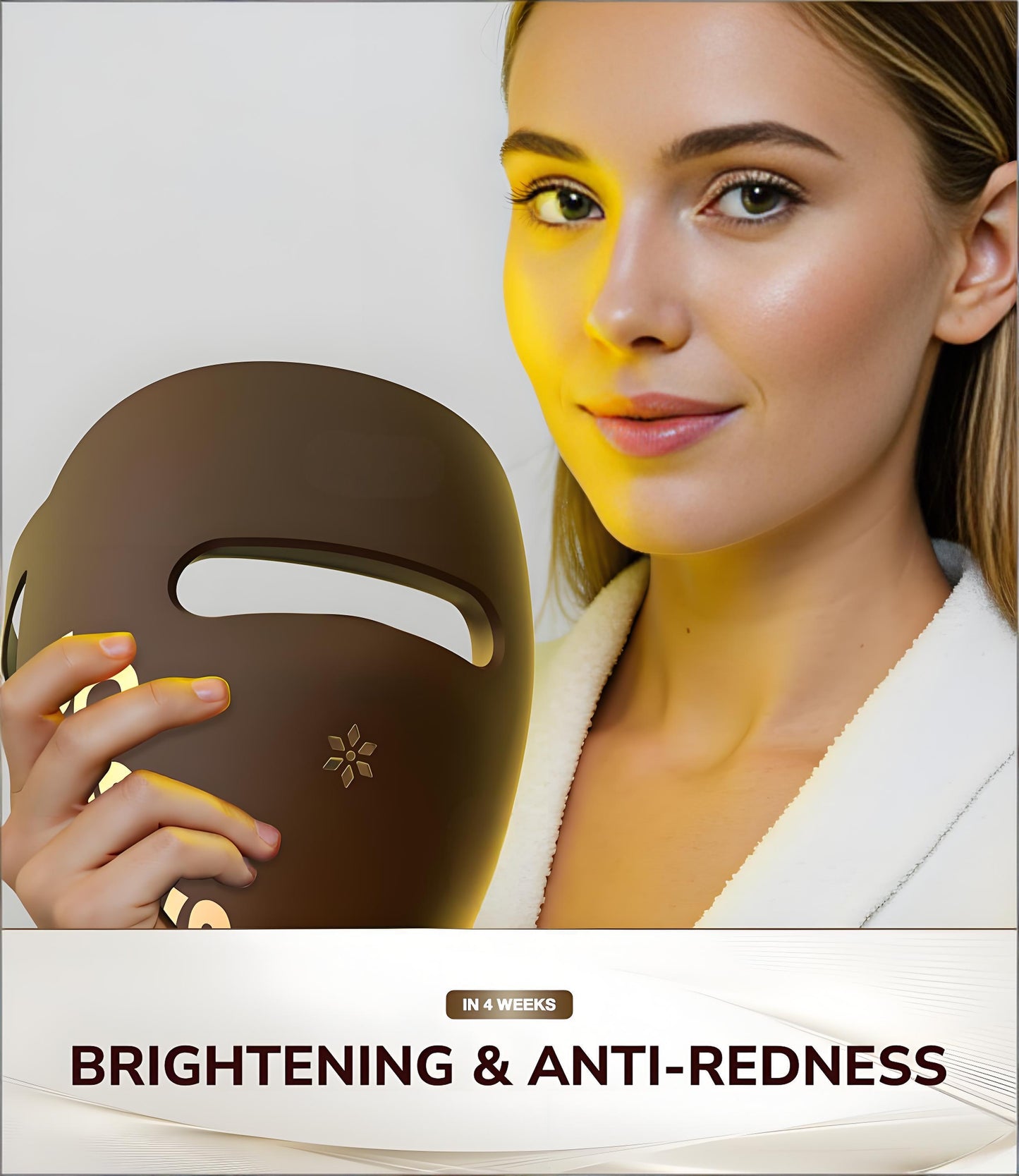 High-Performance 3D LED Beauty Mask – 4 Light Modes, 328 LEDs, Wireless Operation, Adjustable Timer, Lightweight & Flexible Fit – Reveal Radiant Skin (Brown) - Image 9