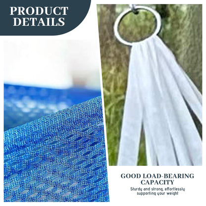Outdoor Nylon Hammock with Tree Straps – Portable Mesh Hanging Bed for Camping, Beach, Garden, Lightweight & Durable Swing Chair (Green) - Image 3