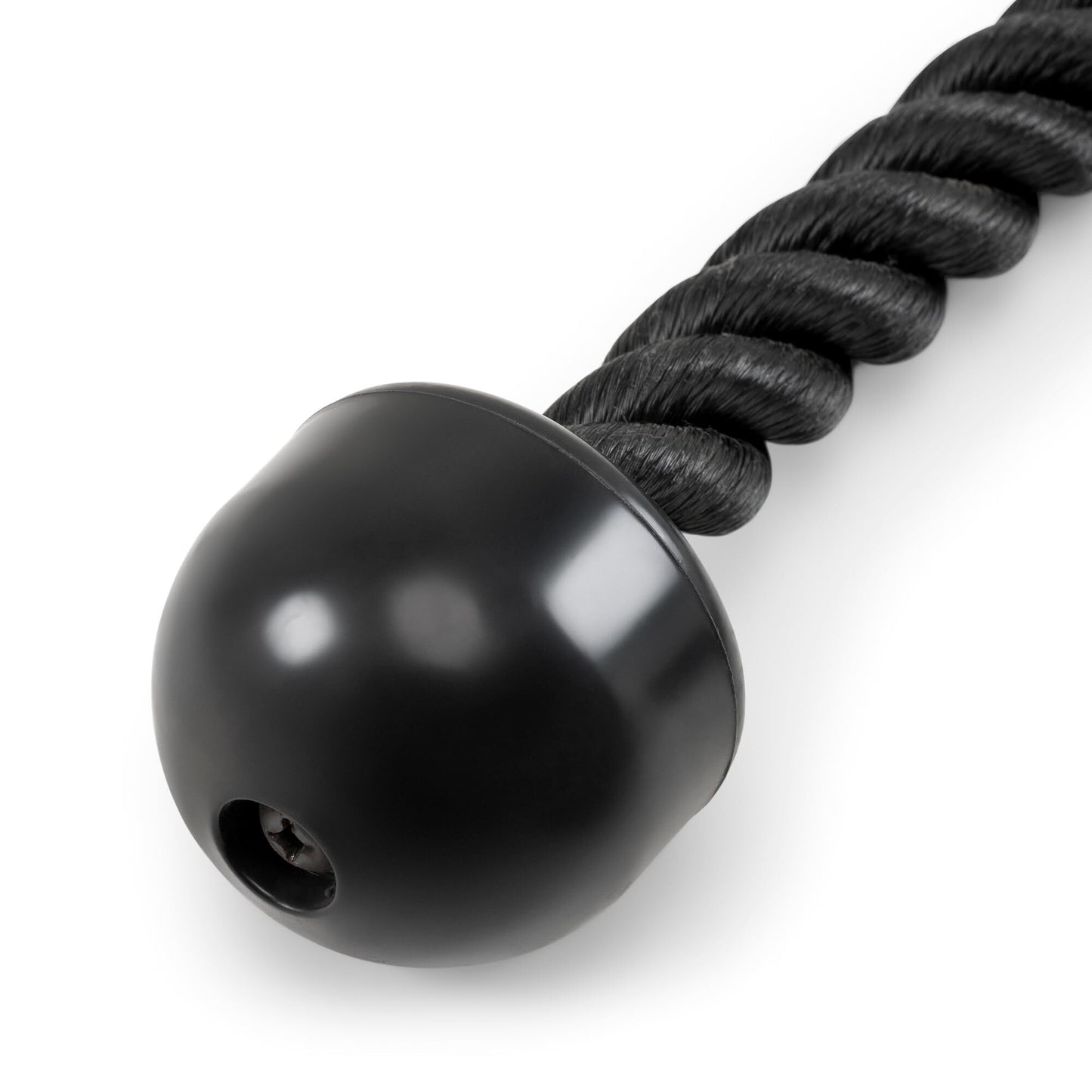 Heavy-Duty Dual-Handle Triceps Rope for Cable Machine – Braided Nylon Fitness Attachment with Rubber Ends (Black) - Image 5