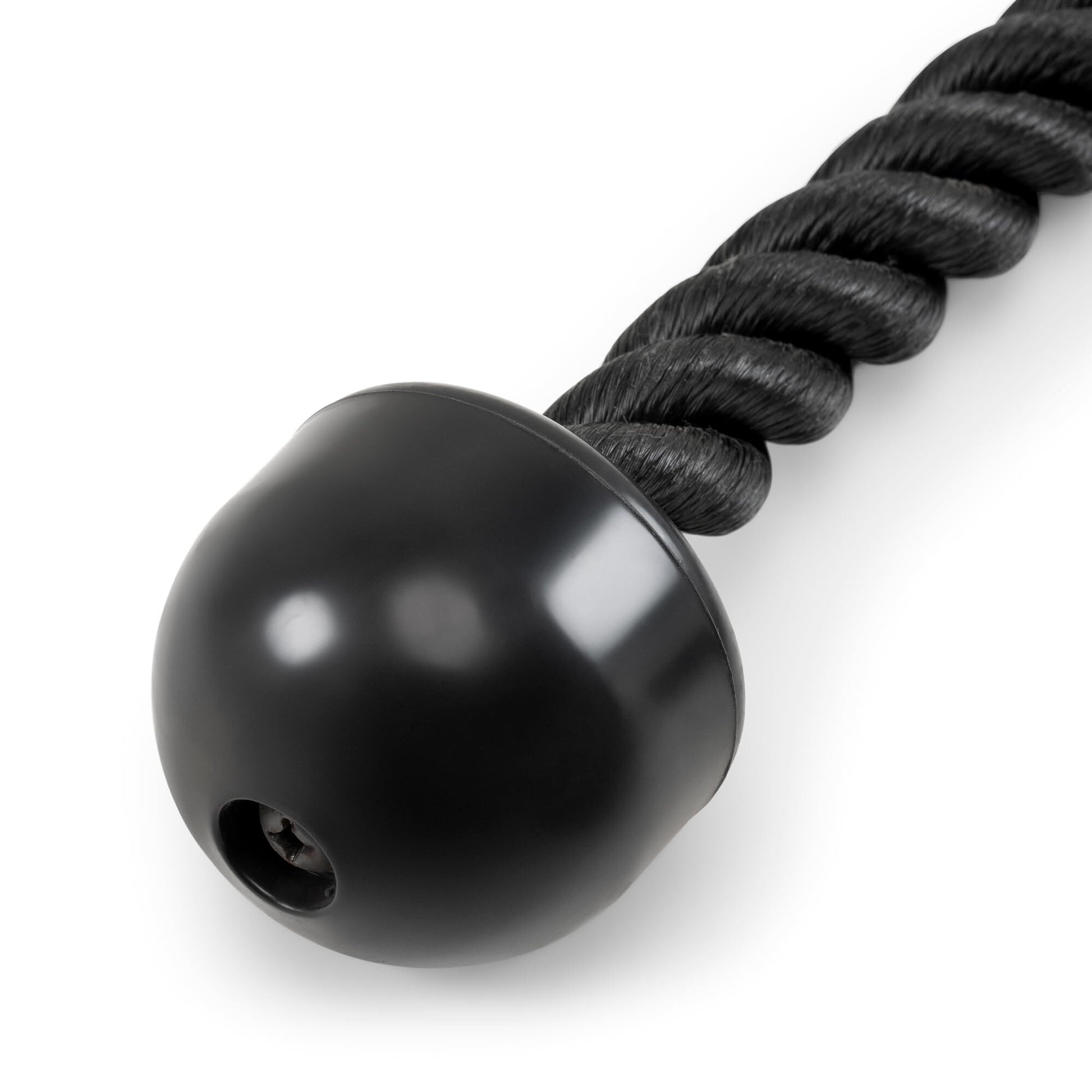 Heavy-Duty Dual-Handle Triceps Rope for Cable Machine – Braided Nylon Fitness Attachment with Rubber Ends (Black) - Image 5