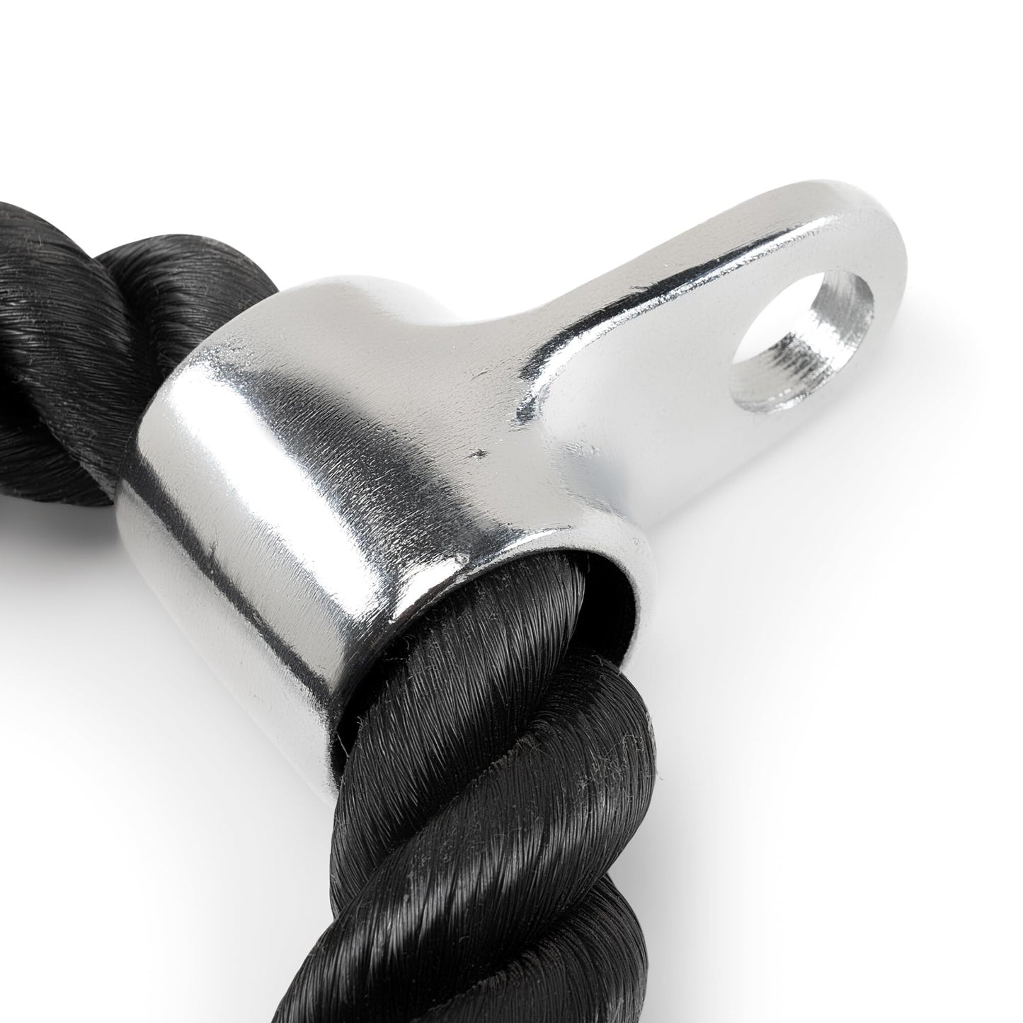Heavy-Duty Dual-Handle Triceps Rope for Cable Machine – Braided Nylon Fitness Attachment with Rubber Ends (Black) - Image 7