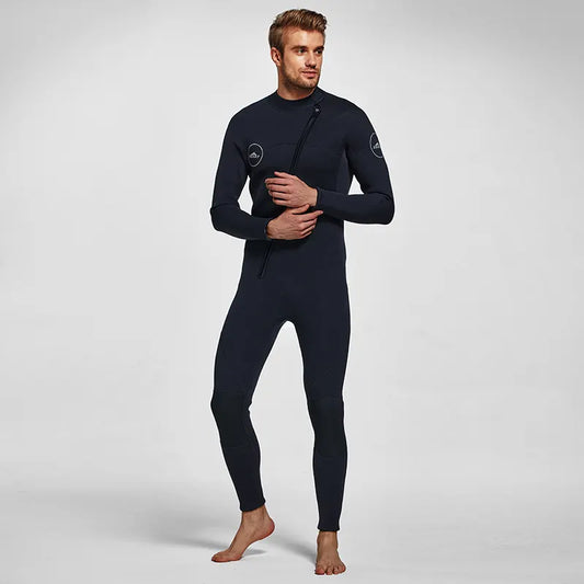 Men's 3mm Full Wetsuit for Surfing Diving & Cold Water Swimming – Front-Zip Neoprene Suit with UV Protection and Flexible Fit(Black,M)  | Other Colors Available in Store