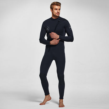 Men's 3mm Full Wetsuit for Surfing Diving & Cold Water Swimming – Front-Zip Neoprene Suit with UV Protection and Flexible Fit(Black,XXL)  | Other Colors Available in Store