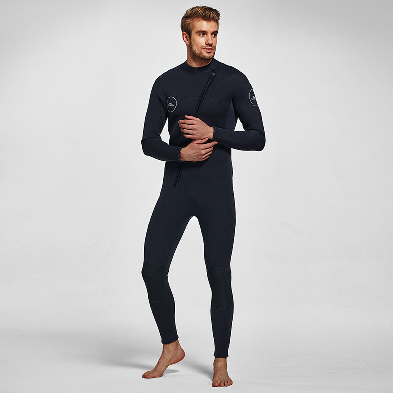 Men's 3mm Full Wetsuit for Surfing Diving & Cold Water Swimming – Front-Zip Neoprene Suit with UV Protection and Flexible Fit(Black,XXXL)  | Other Colors Available in Store