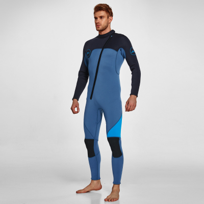 Men's 3mm Full Wetsuit for Surfing Diving & Cold Water Swimming – Front-Zip Neoprene Suit with UV Protection and Flexible Fit(Blue,XL)  | Other Colors Available in Store