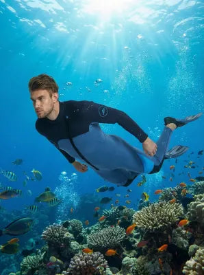 Men's 3mm Full Wetsuit for Surfing Diving & Cold Water Swimming – Front-Zip Neoprene Suit with UV Protection and Flexible Fit(Blue,XXL)  | Other Colors Available in Store  - Image 2