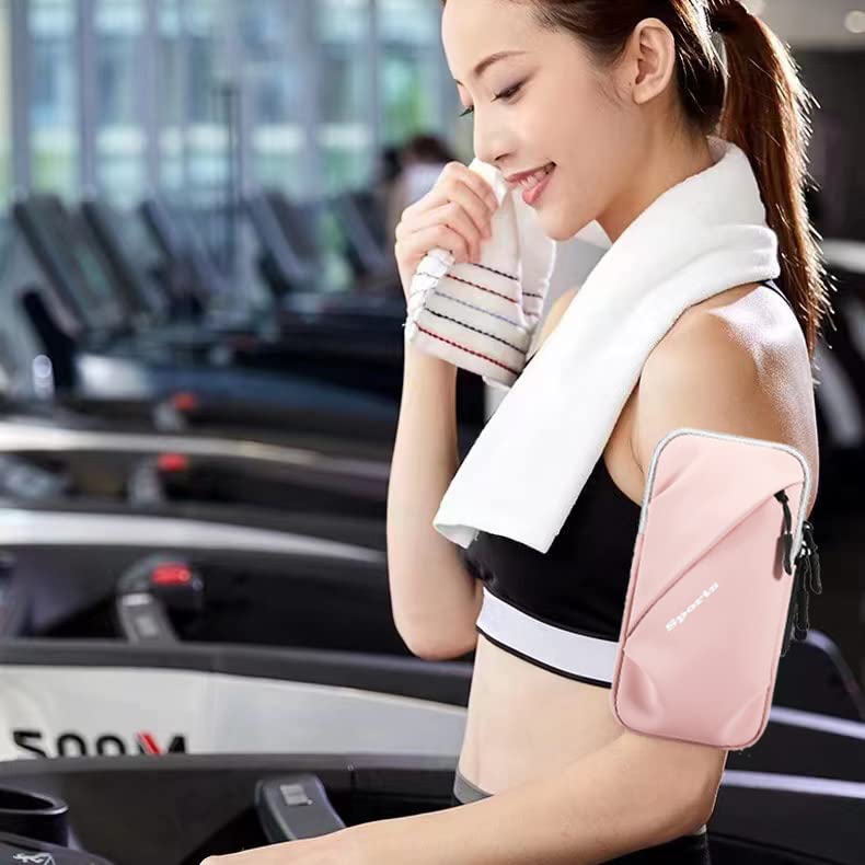 Universal Running Phone Arm Band – Waterproof, Dual Pocket, Adjustable Strap, Breathable Mesh, Fits Phones Up to 6.7 Inches, Crossbody & Waist Clip (Pink) - Image 8
