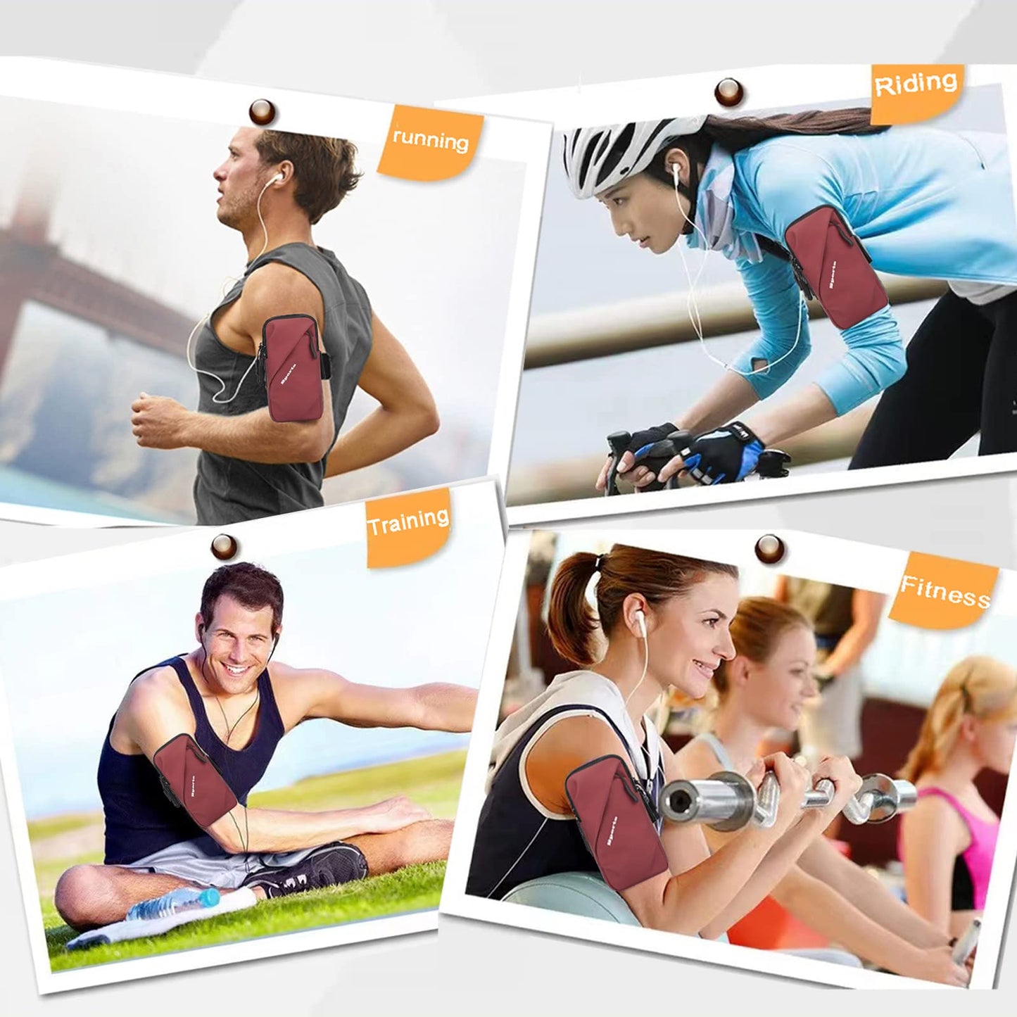Universal Running Phone Arm Band – Waterproof, Dual Pocket, Adjustable Strap, Breathable Mesh, Fits Phones Up to 6.7 Inches, Crossbody & Waist Clip (Red) - Image 7