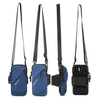 Universal Running Phone Arm Band – Waterproof, Dual Pocket, Adjustable Strap, Breathable Mesh, Fits Phones Up to 6.7 Inches, Crossbody & Waist Clip (Blue) - Image 8