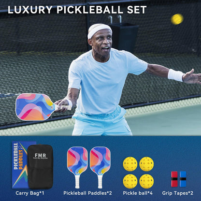 Pickleball Paddle Set with 4 Balls – Fiberglass Surface, Lightweight Grip | Indoor & Outdoor Play  - Image 2