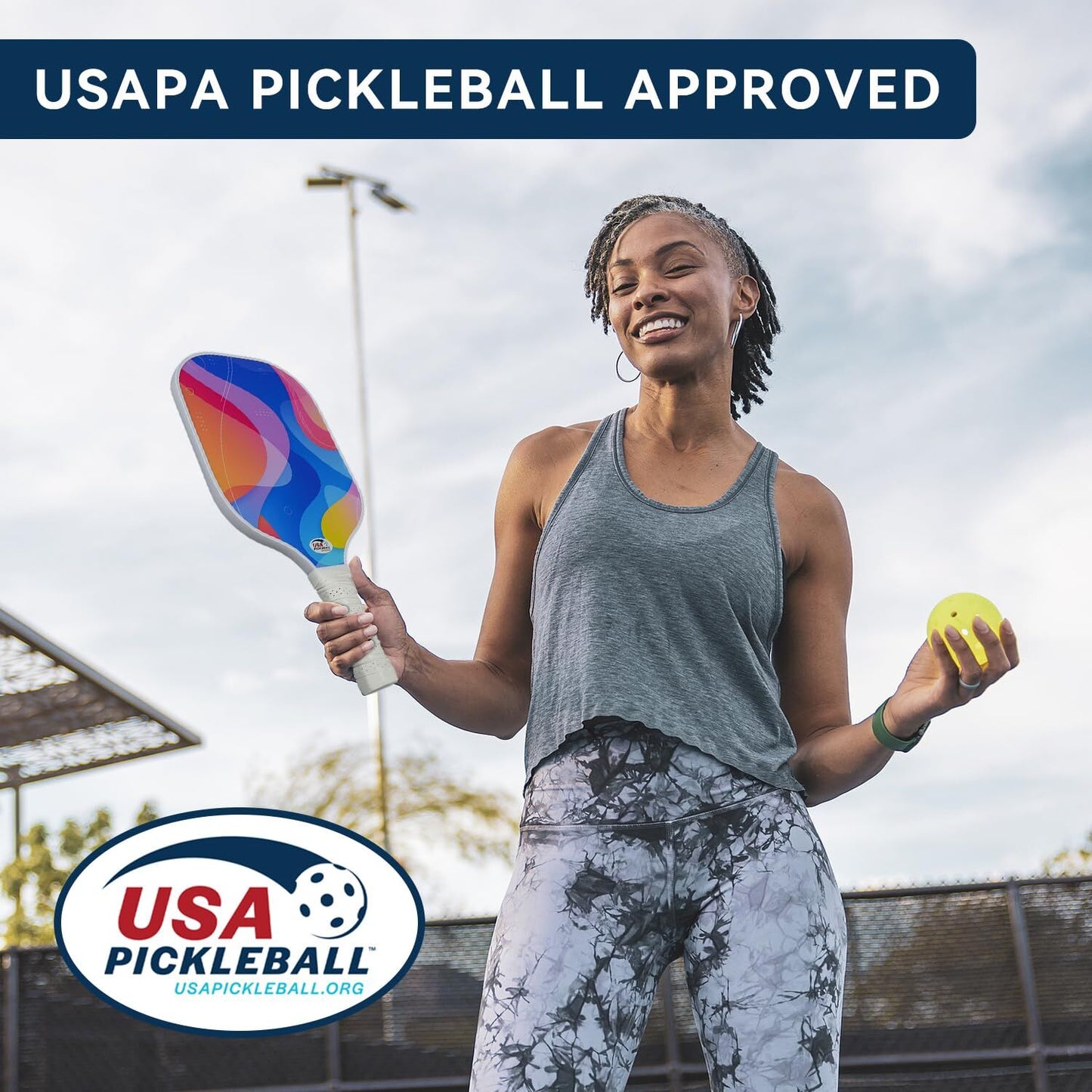 Pickleball Paddle Set with 4 Balls – Fiberglass Surface, Lightweight Grip | Indoor & Outdoor Play  - Image 6