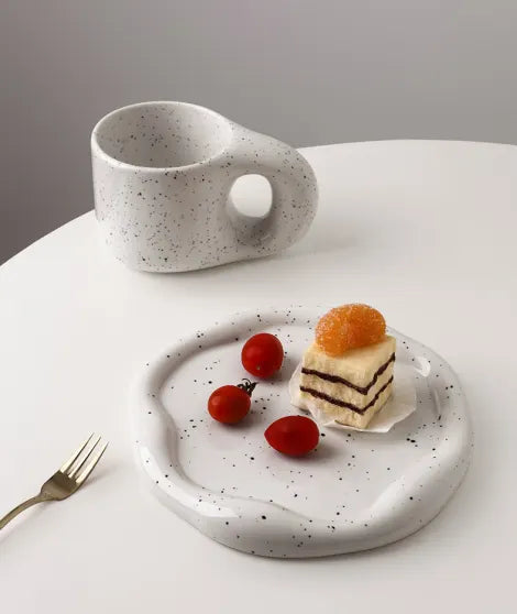 Speckled White Ceramic Tray Set (Round+Long+Irregular) – Jewelry Organizer & Fruit Dish for Home Decor | Other Styles Available in Store - Image 2