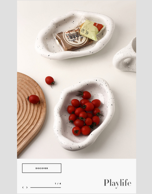 Speckled White Ceramic Tray Set (Round+Long+Irregular) – Jewelry Organizer & Fruit Dish for Home Decor | Other Styles Available in Store - Image 4