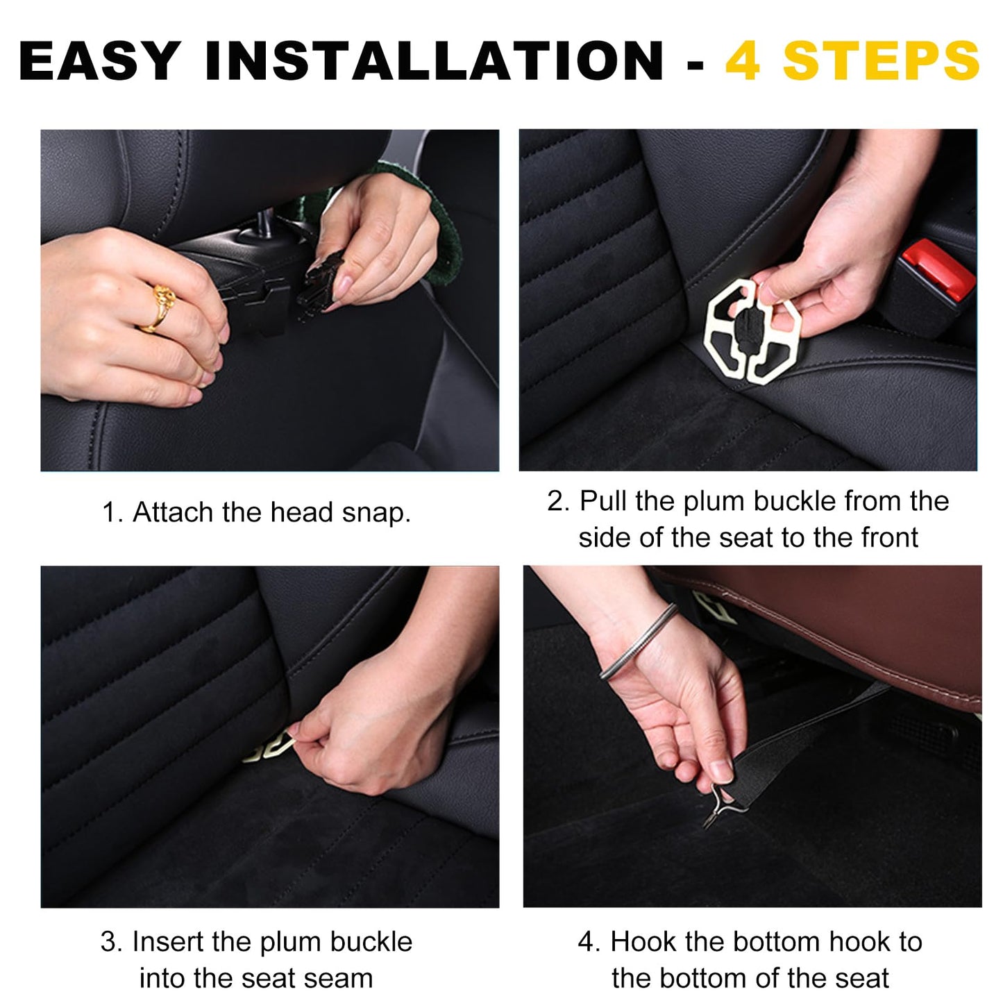 Car Back Seat Organizer with Foldable Table Tray – Universal Rear Seat Storage Bag, Multi-Pocket Holder for Tablet, Drinks & Essentials (Coffee) - Image 6